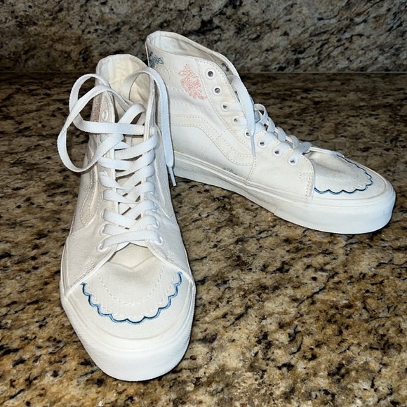 Vans Women’s Blossom Sk8- Hi Tapered Linen Trainers Sz 9.5 New Without Box/tags - Picture 3 of 12